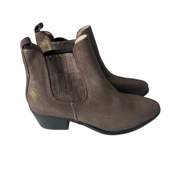 Anthropologie Metallic Chelsea Boots Chocolate Size 8 - Picture 2 of 8